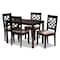 Baxton Studio Mael Sand Upholstered Espresso Finished 5-Piece Wood Dining Set 157-9727-8026 - alternate 1